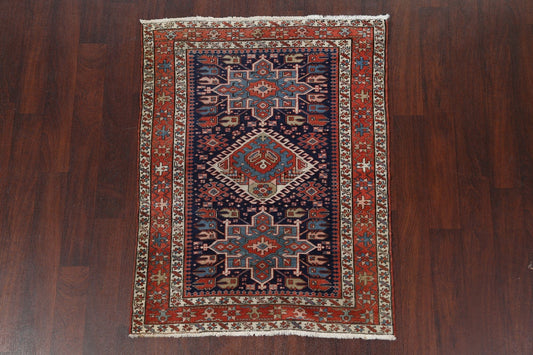 Antique Vegetable Dye Heriz Serapi Persian Area Rug 4x5