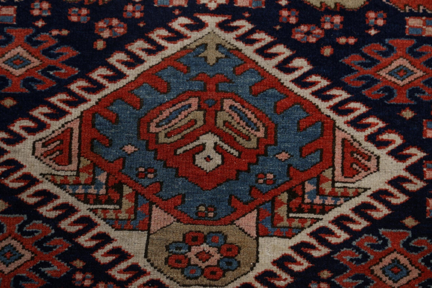 Antique Vegetable Dye Heriz Serapi Persian Area Rug 4x5