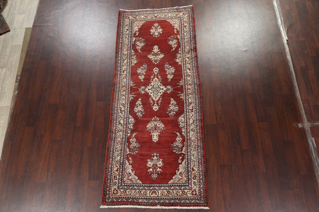 Vintage Red Mahal Persian Runner Rug 4x9