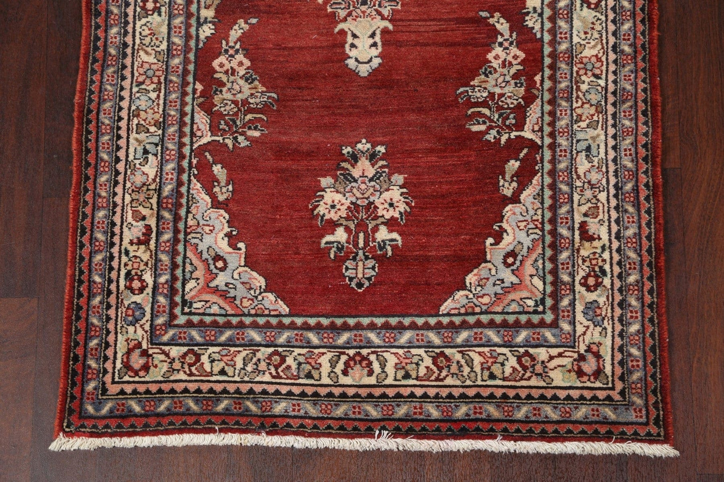 Vintage Red Mahal Persian Runner Rug 4x9