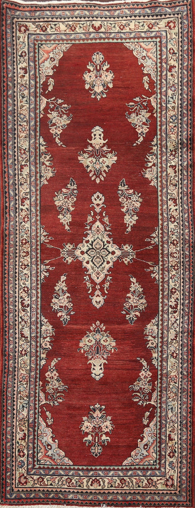 Vintage Red Mahal Persian Runner Rug 4x9