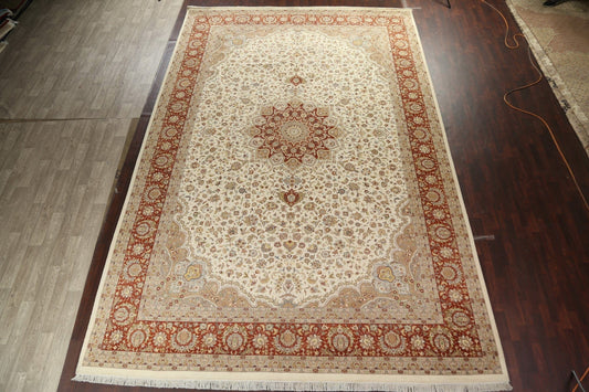 Vegetable Dye Tabriz Wool/ Silk Area Rug 12x18