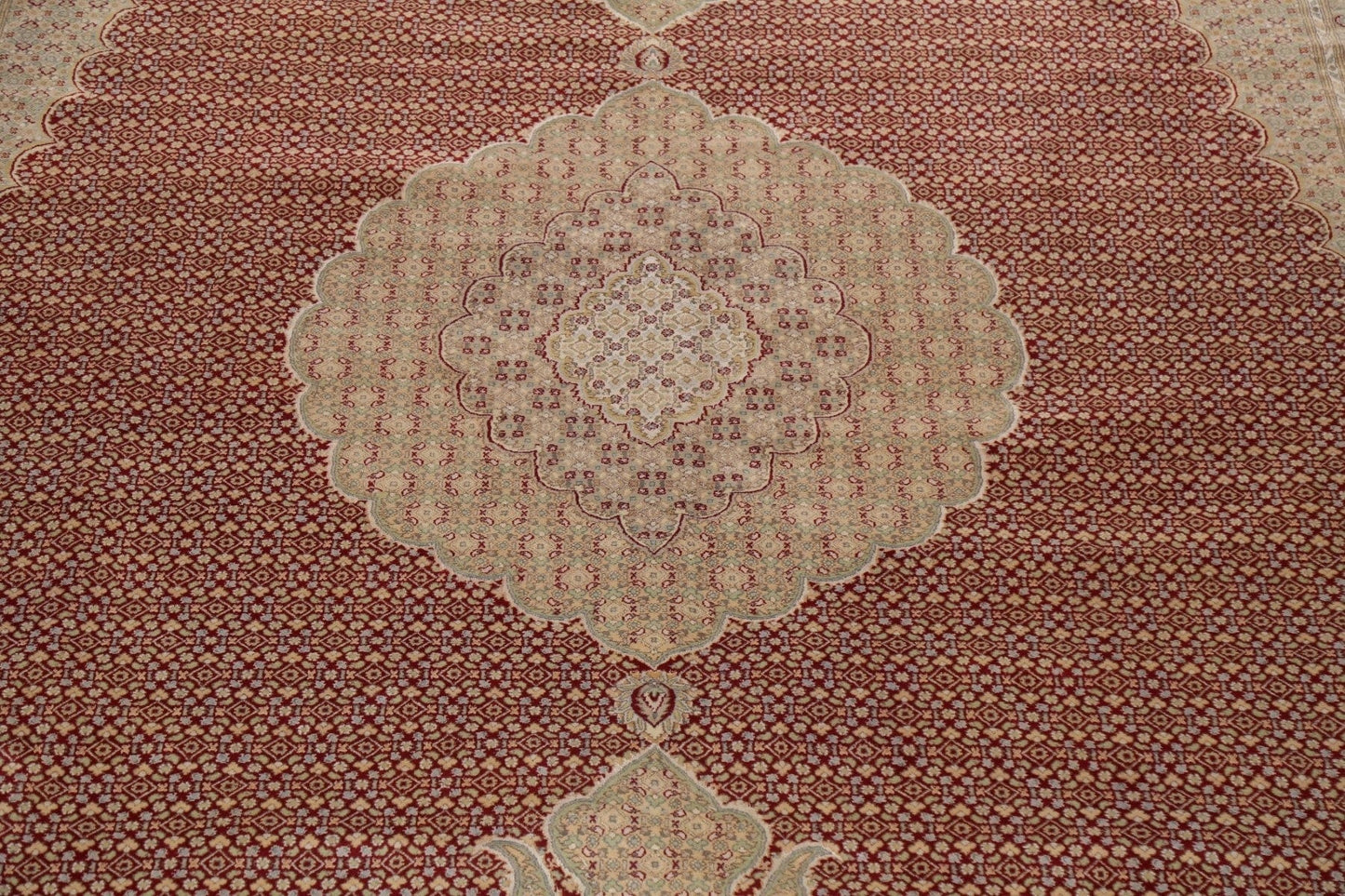 Vegetable Dye Tabriz Mahi Persian Area Rug 12x18