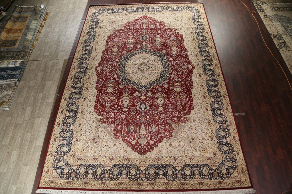 Vegetable Dye Red Tabriz Handmade Rug 12x18