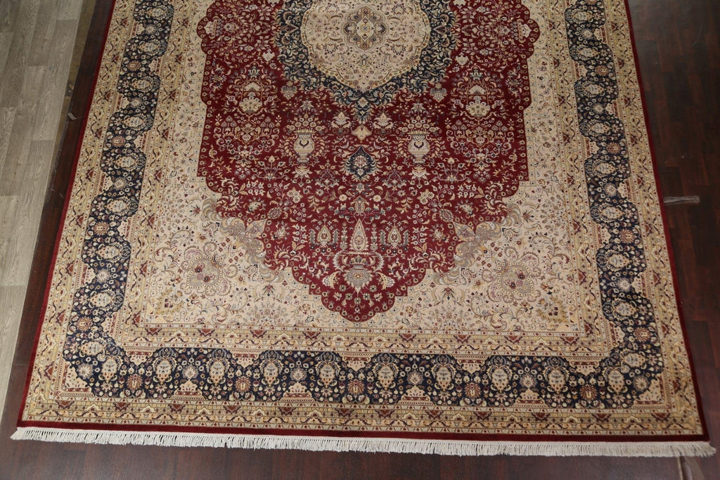 Vegetable Dye Red Tabriz Handmade Rug 12x18