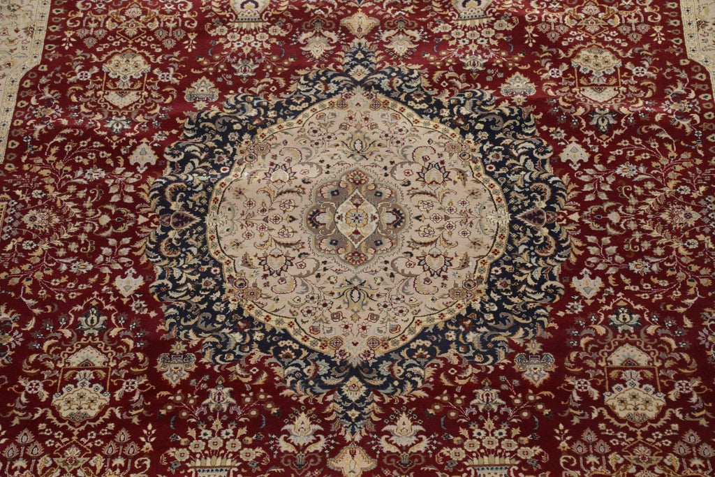 Vegetable Dye Red Tabriz Handmade Rug 12x18