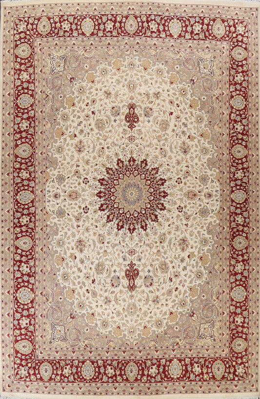 Vegetable Dye Tabriz Wool/ Silk Area Rug 10x14