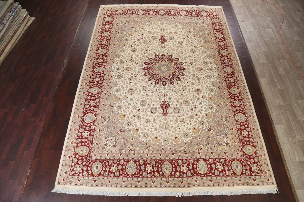 Vegetable Dye Tabriz Wool/ Silk Area Rug 10x14