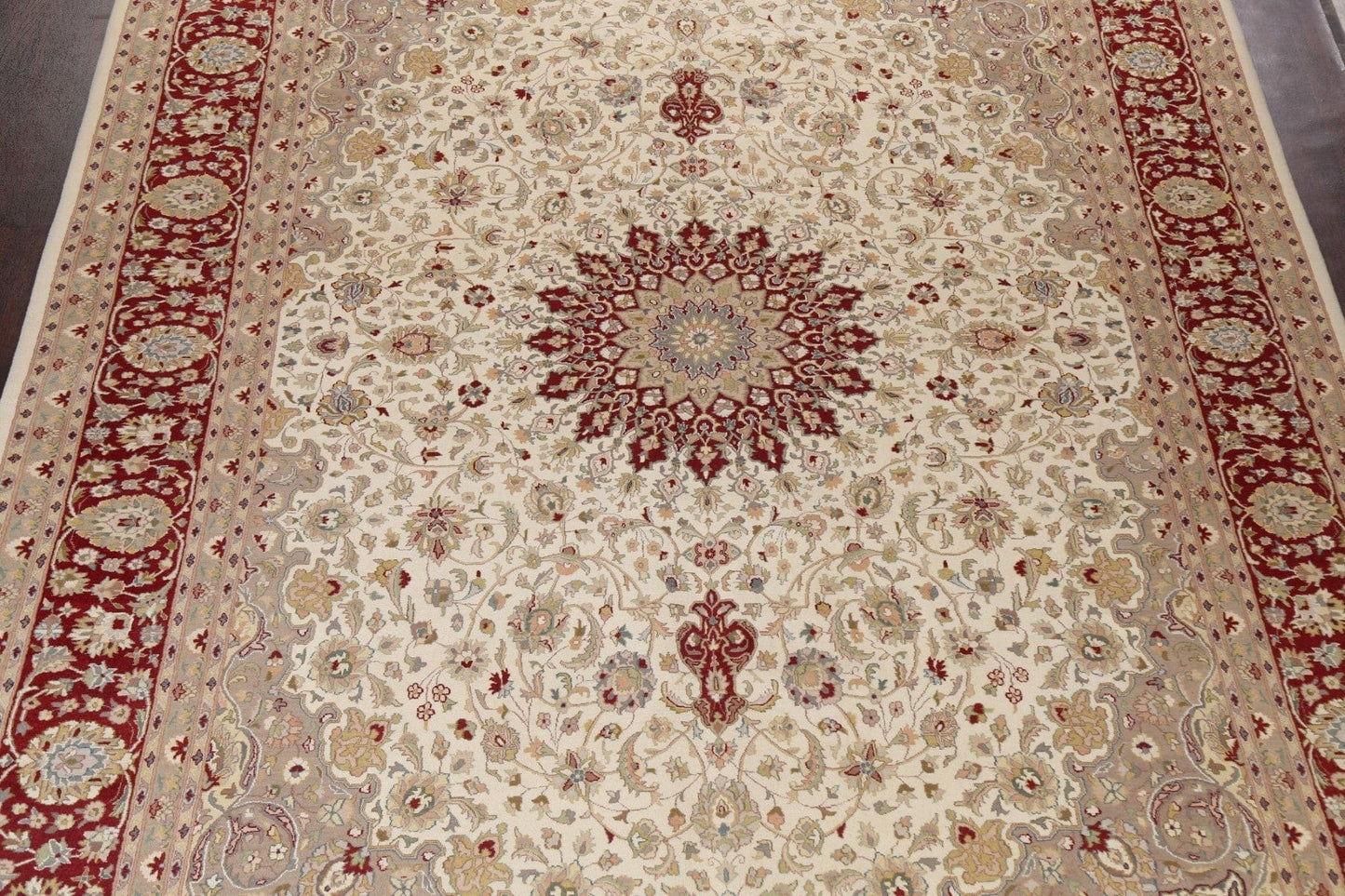 Vegetable Dye Tabriz Wool/ Silk Area Rug 10x14