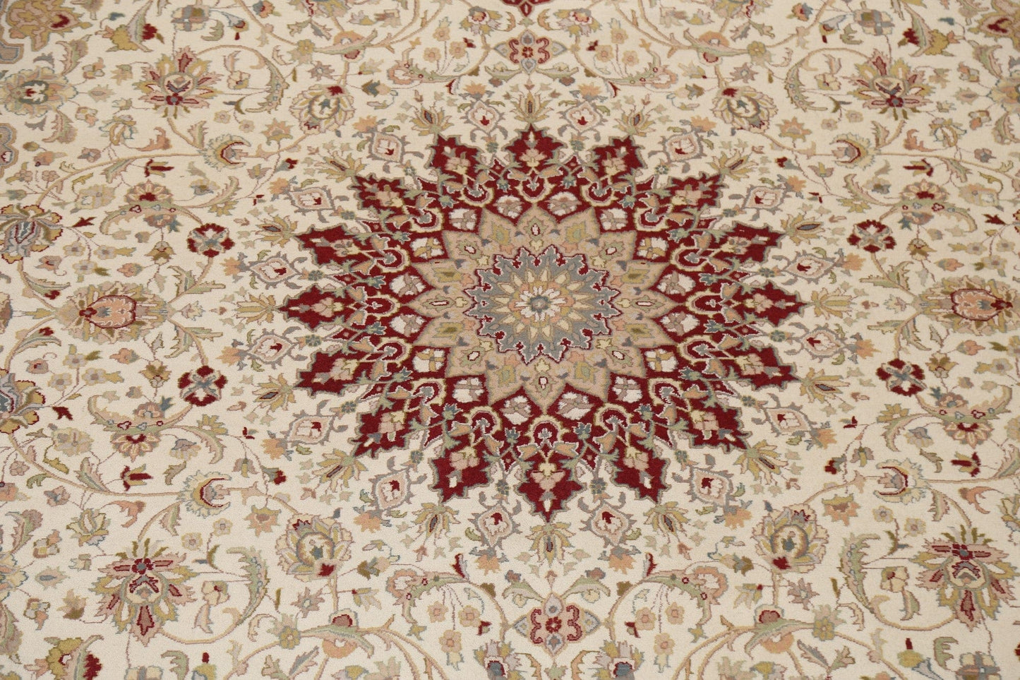 Vegetable Dye Tabriz Wool/ Silk Area Rug 10x14