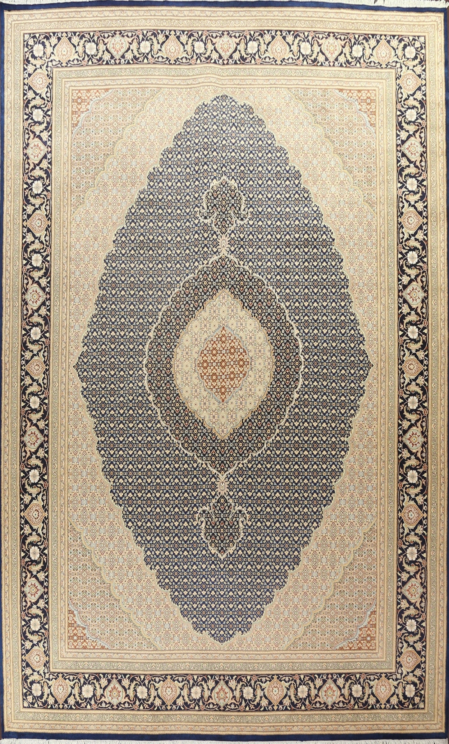 Vegetable Dye Tabriz Mahi Persian Area Rug 10x14