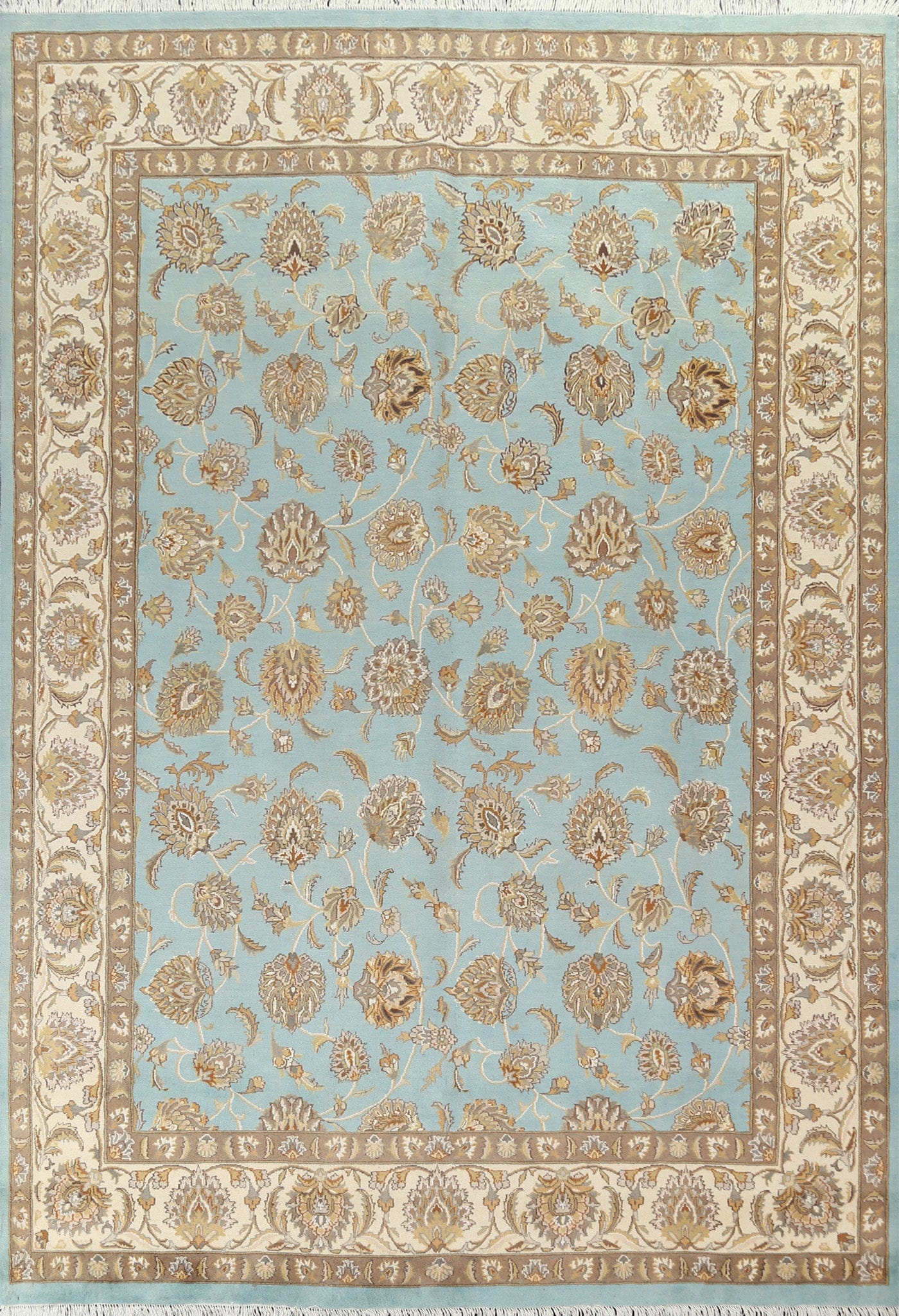 Vegetable Dye Tabriz Wool/ Silk Area Rug 8x10