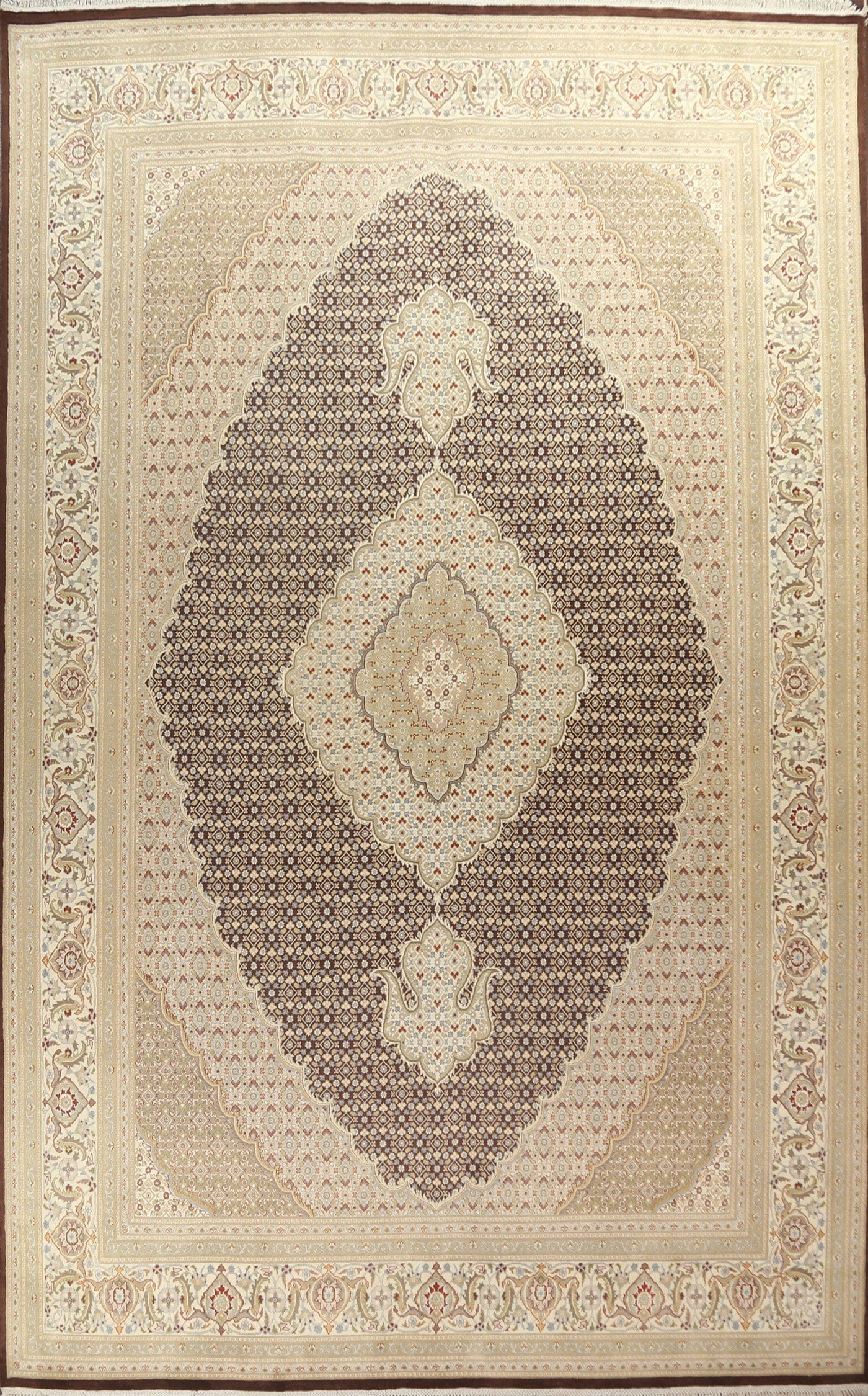 Vegetable Dye Tabriz Mahi Persian Area Rug 10x14