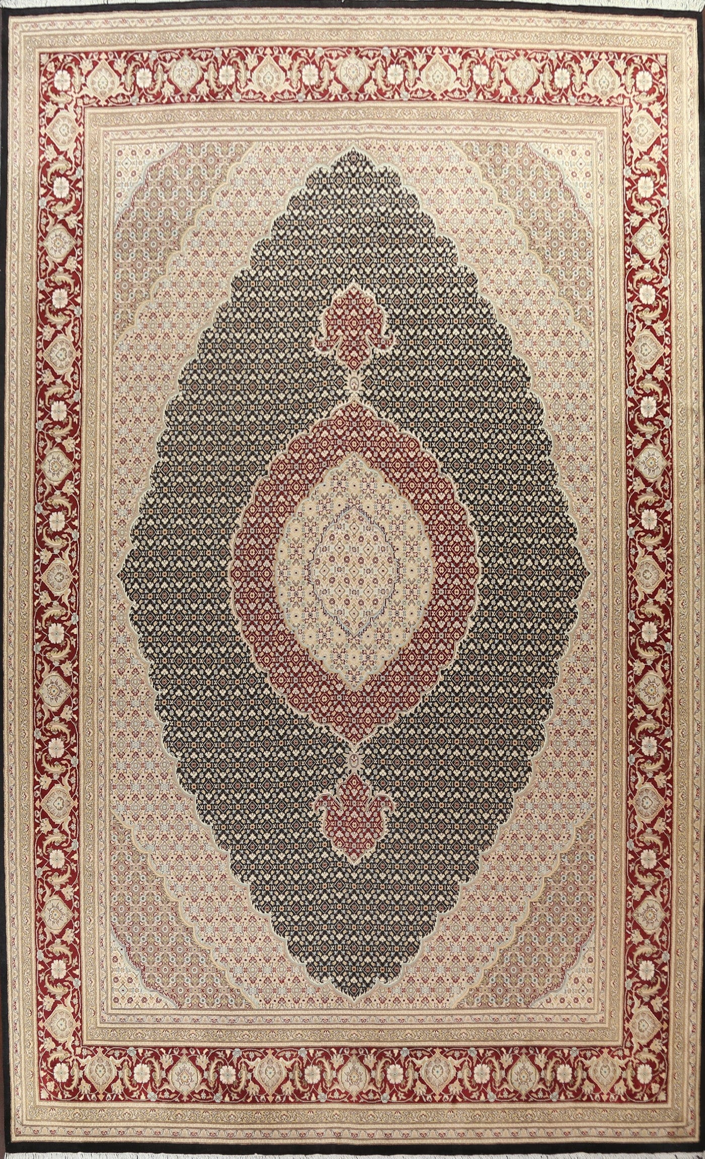 Vegetable Dye Tabriz Mahi Persian Area Rug 10x14