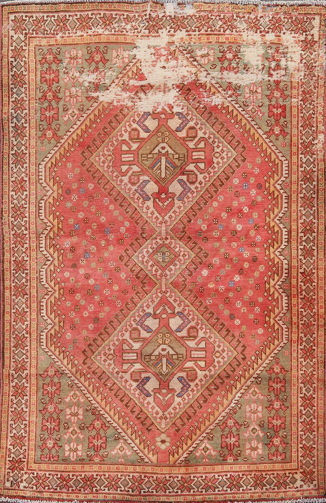 Antique Bakhtiari Persian Area Rug 4x7