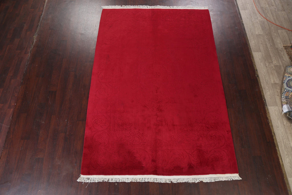 Red Peking Wool Area Rug 7x10