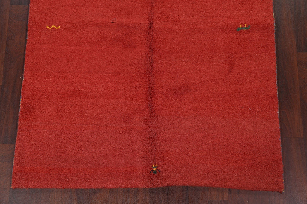 Red Gabbeh Wool Area Rug 6x8