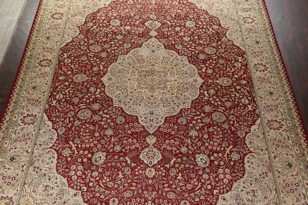 Vegetable Dye Large Red Tabriz Handmade Rug 12x18