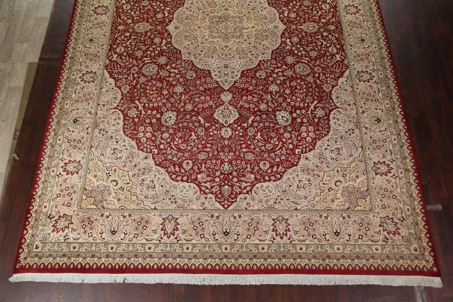 Vegetable Dye Large Red Tabriz Handmade Rug 12x18