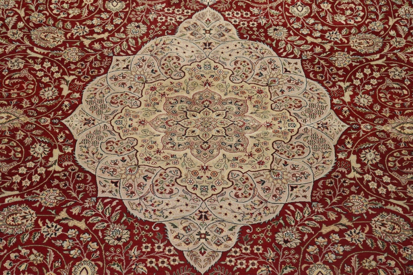 Vegetable Dye Large Red Tabriz Handmade Rug 12x18