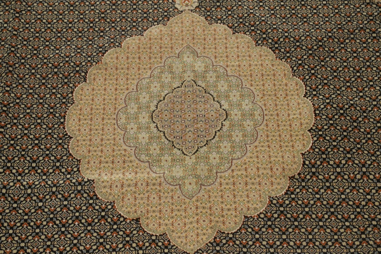 Vegetable Dye Tabriz Mahi Persian Wool Rug 12x19