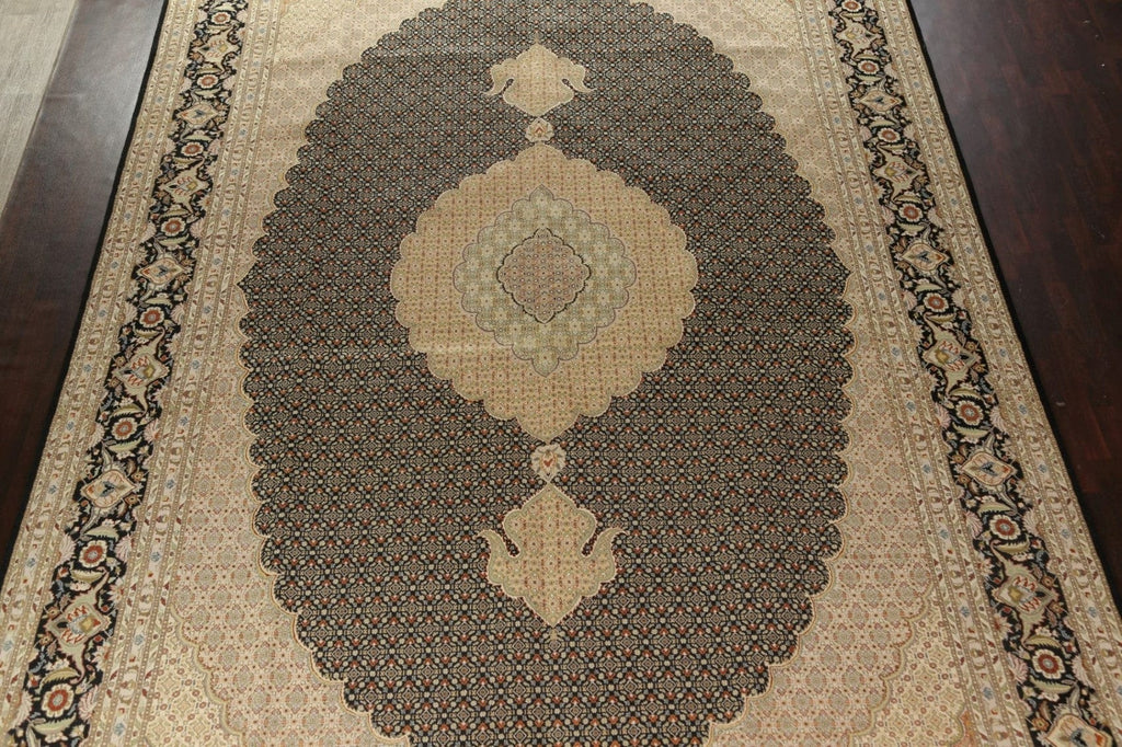 Vegetable Dye Tabriz Mahi Persian Wool Rug 12x19