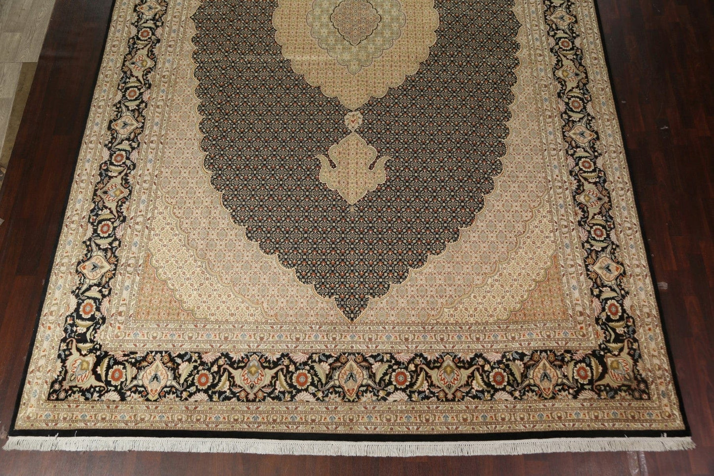 Vegetable Dye Tabriz Mahi Persian Wool Rug 12x19