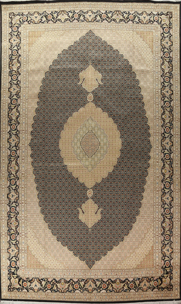 Vegetable Dye Tabriz Mahi Persian Wool Rug 12x19