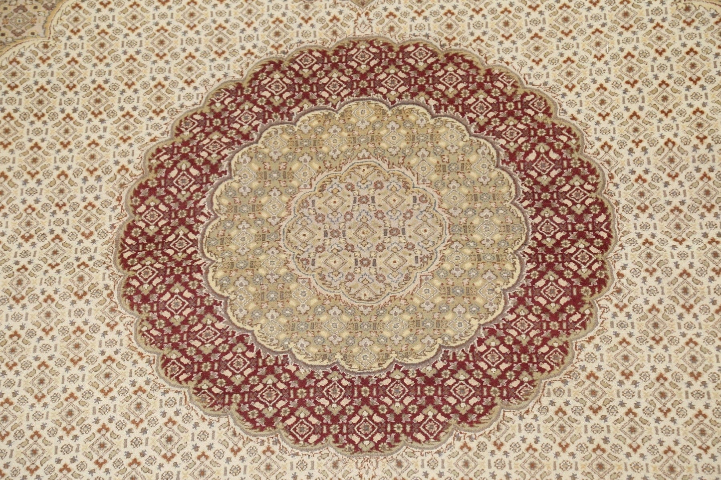 Vegetable Dye Tabriz Mahi Persian Rug 10x10 Round