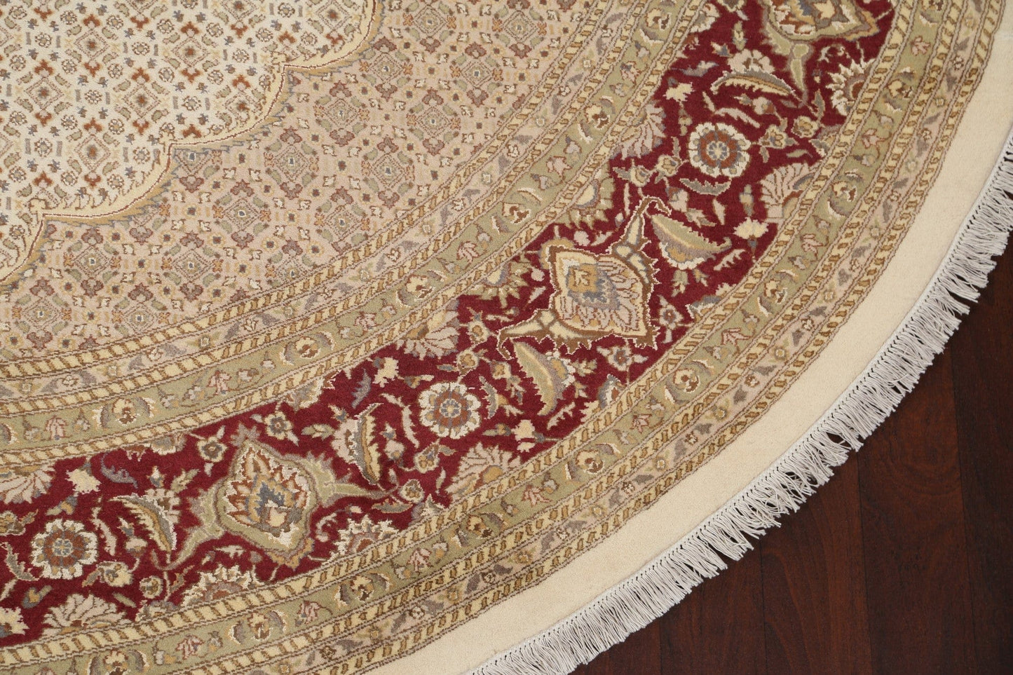 Vegetable Dye Tabriz Mahi Persian Rug 10x10 Round