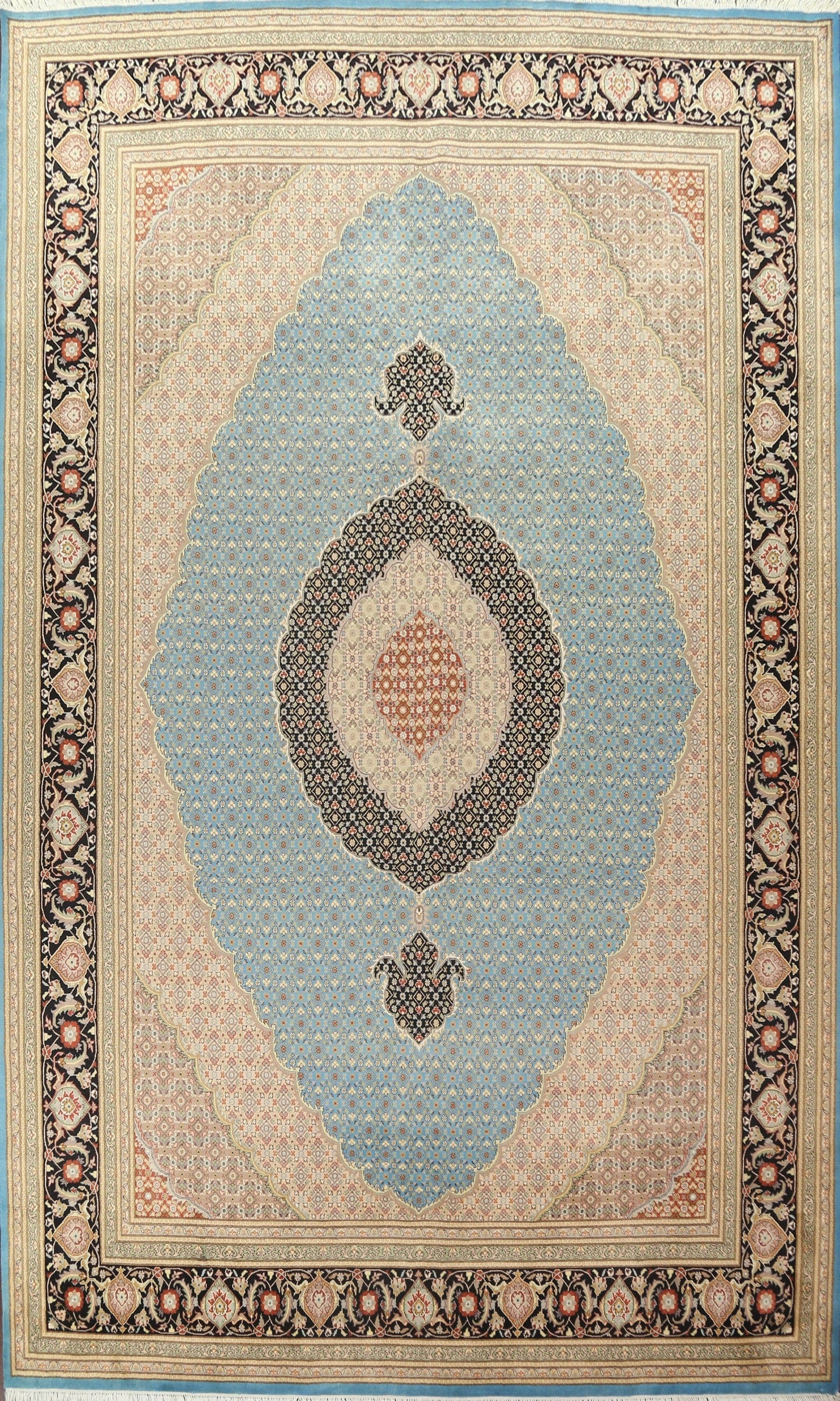 Vegetable Dye Tabriz Mahi Persian Rug 10x15 Large