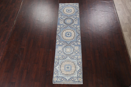 Vegetable Dye Khotan Wool Runner Rug 3x10