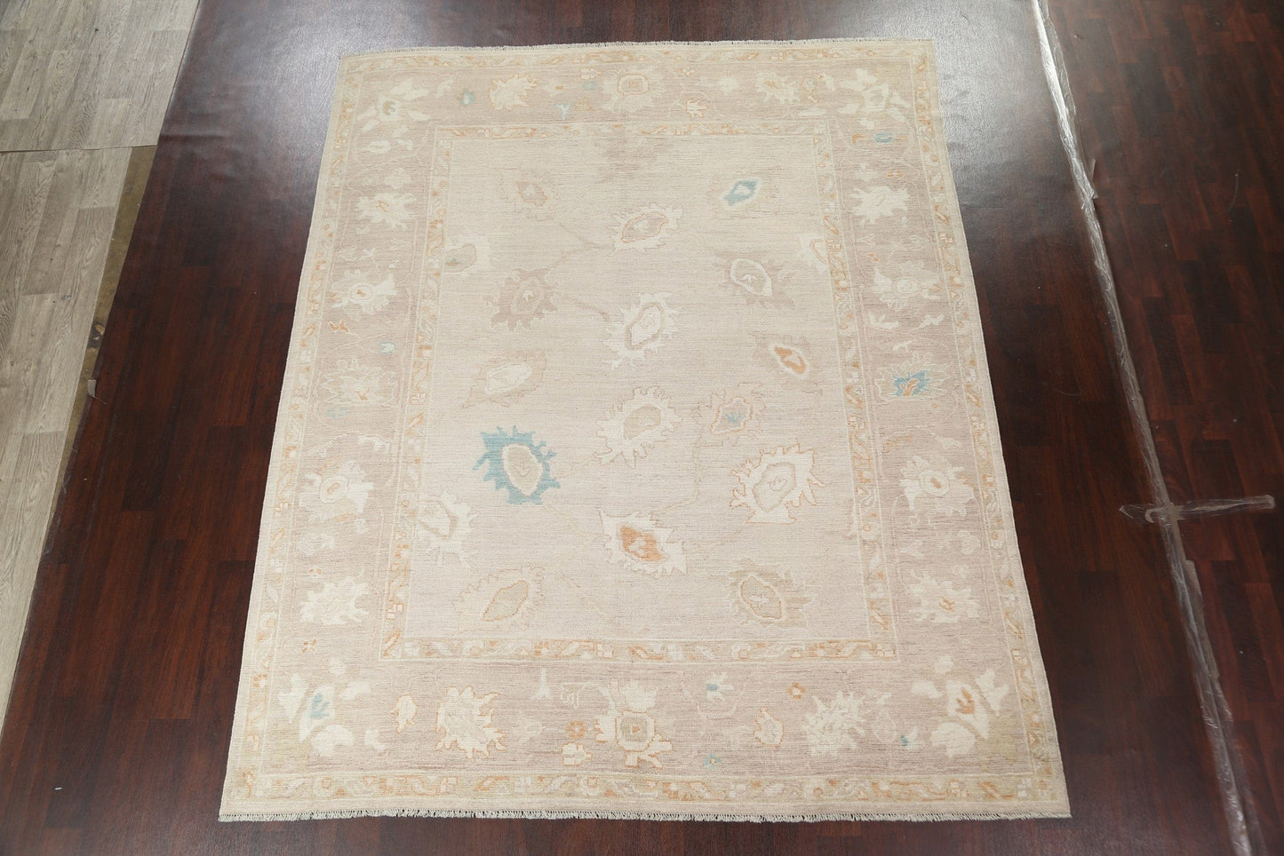 Muted Floral Oushak Wool Area Rug 8x12