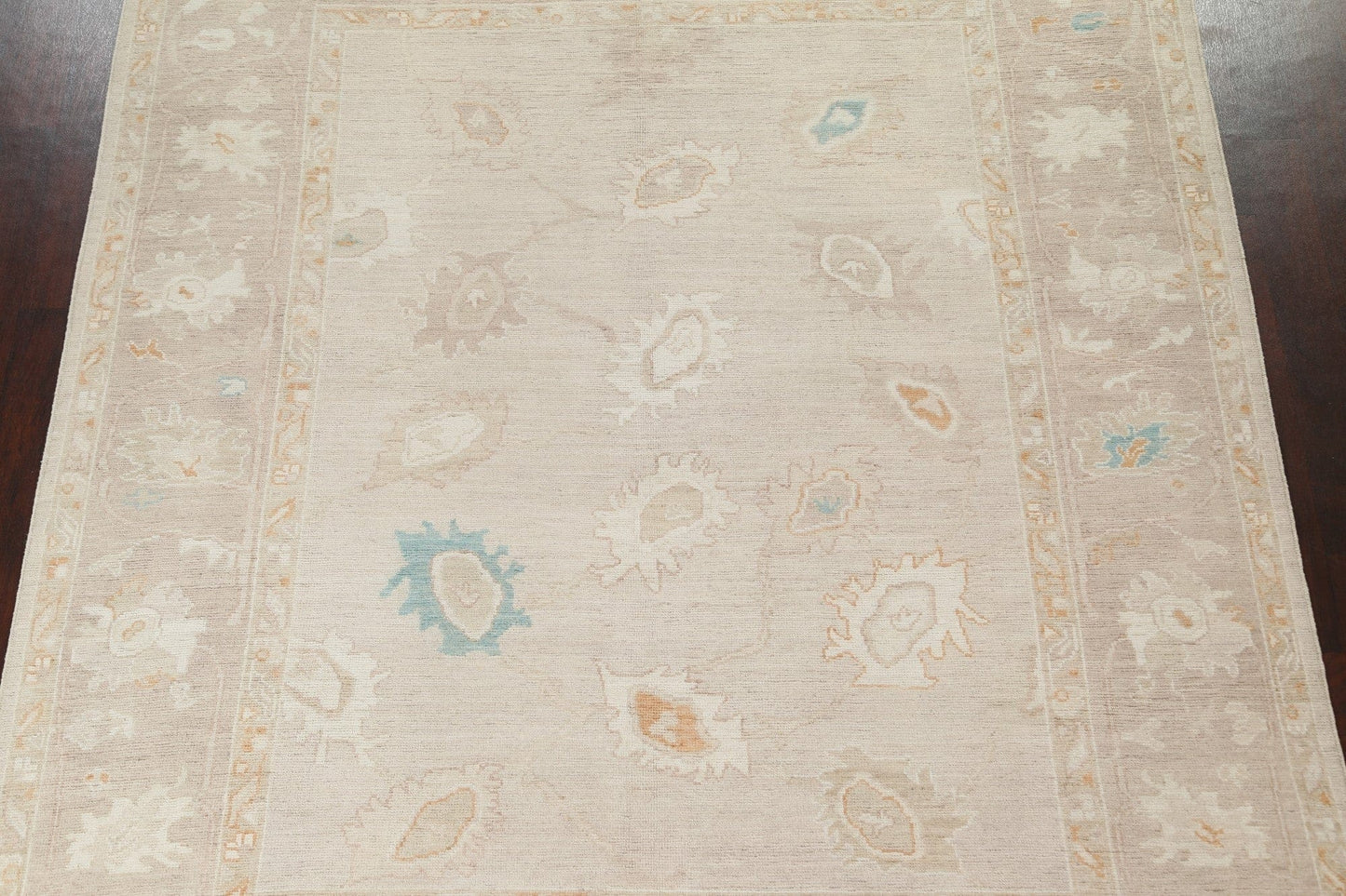 Muted Floral Oushak Wool Area Rug 8x12