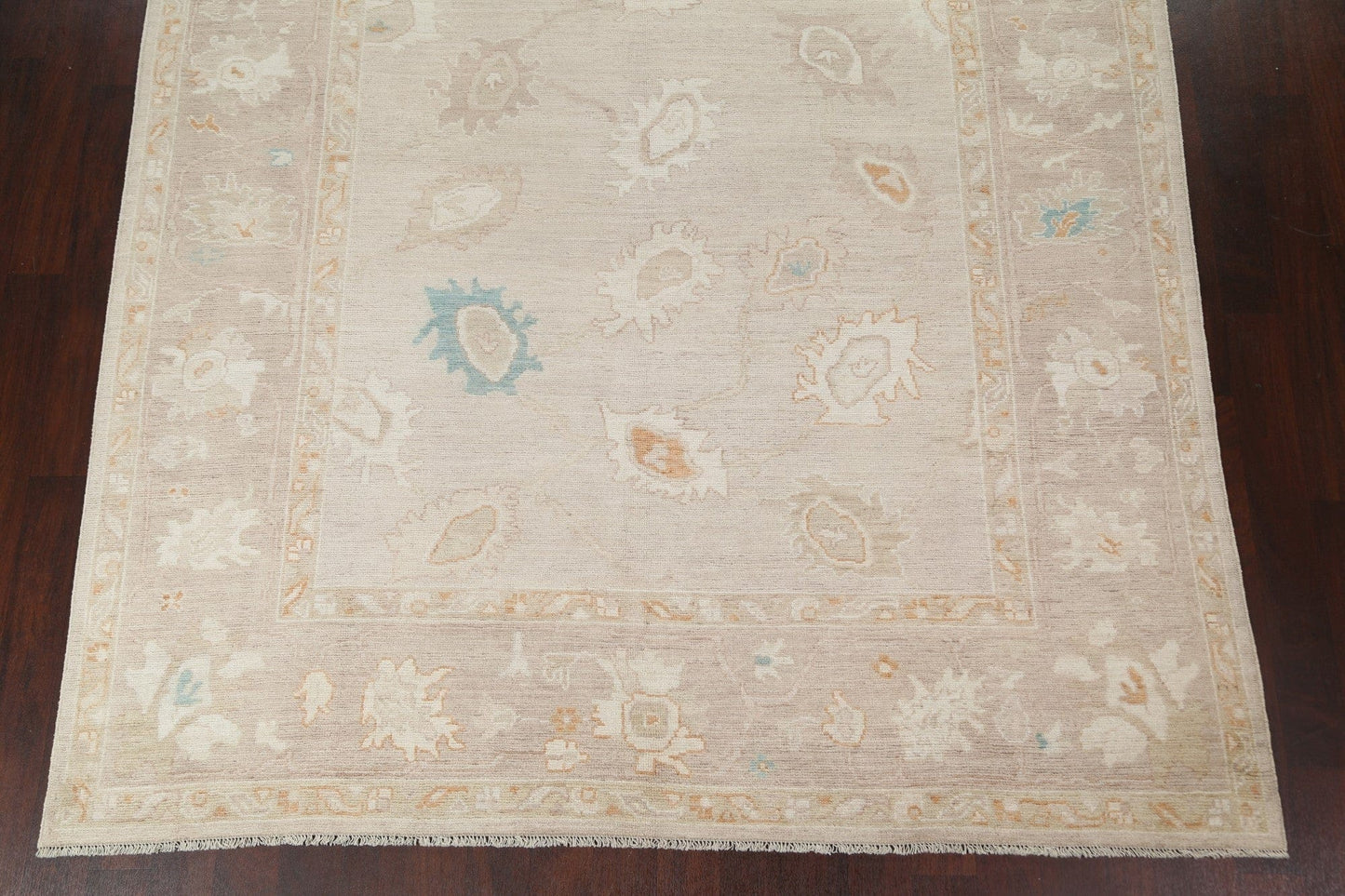 Muted Floral Oushak Wool Area Rug 8x12