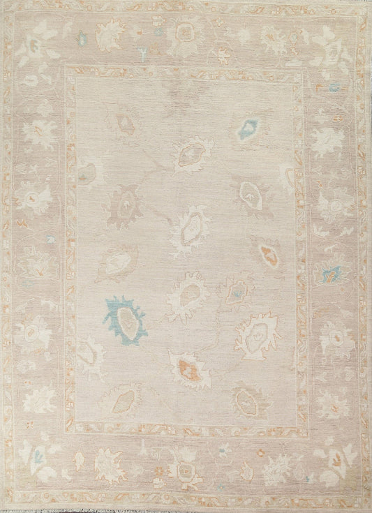 Muted Floral Oushak Wool Area Rug 8x12