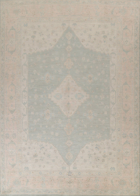 Vegetable Dye Muted Oushak Turkish Area Rug 9x11