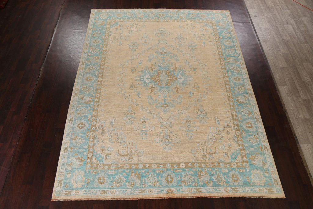 Vegetable Dye Oushak Turkish Area Rug 9x12