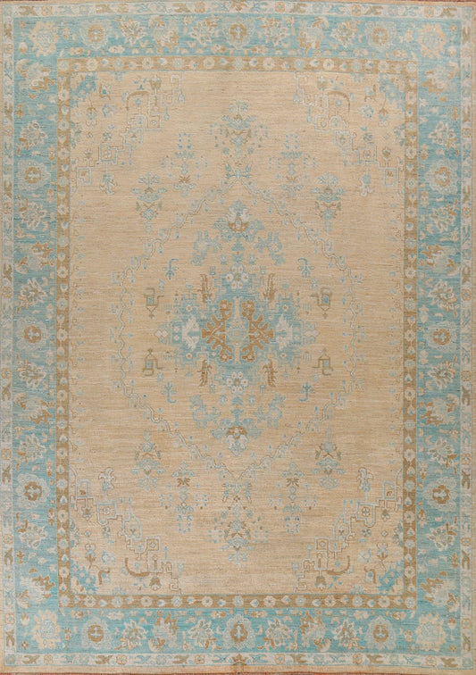 Vegetable Dye Oushak Turkish Area Rug 9x12