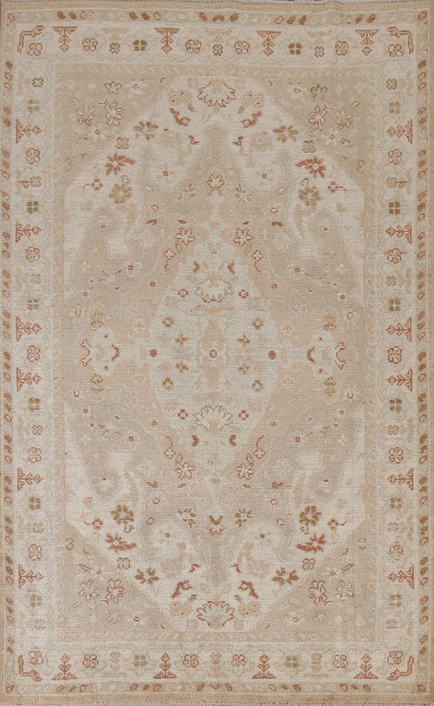 Vegetable Dye Oushak Turkish Area Rug 5x8