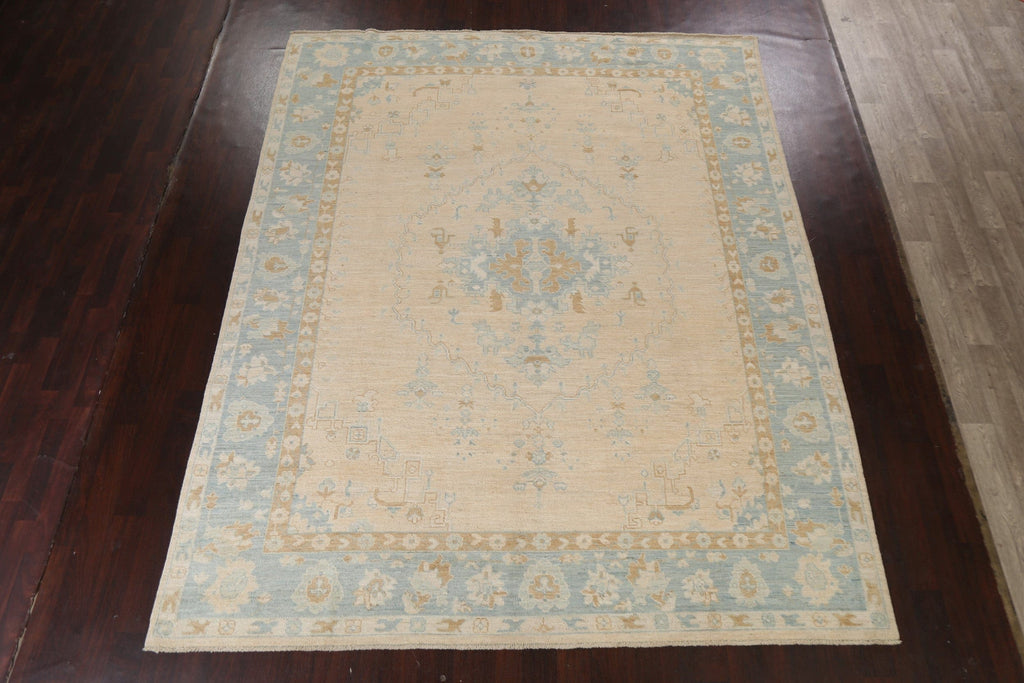 Vegetable Dye Oushak Turkish Area Rug 9x11