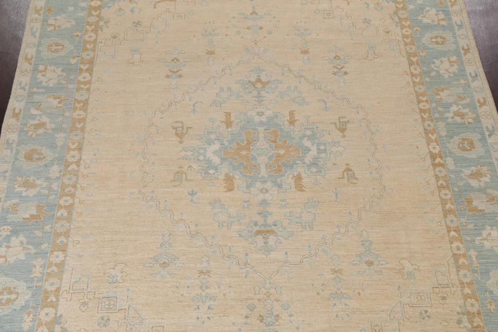 Vegetable Dye Oushak Turkish Area Rug 9x11