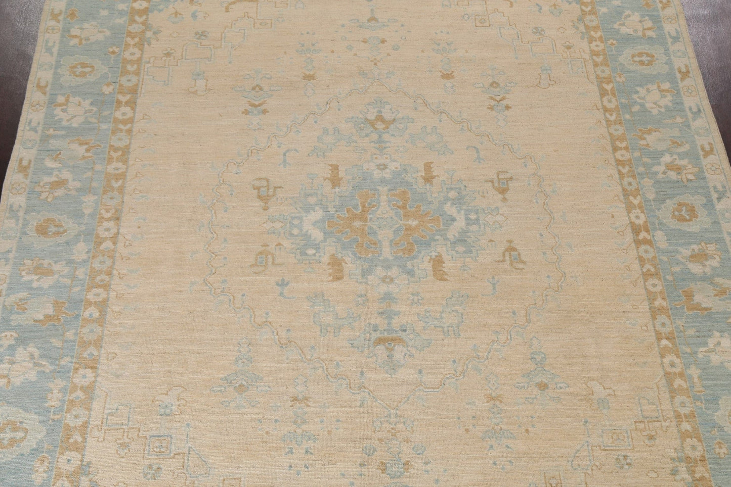 Vegetable Dye Oushak Turkish Area Rug 9x11