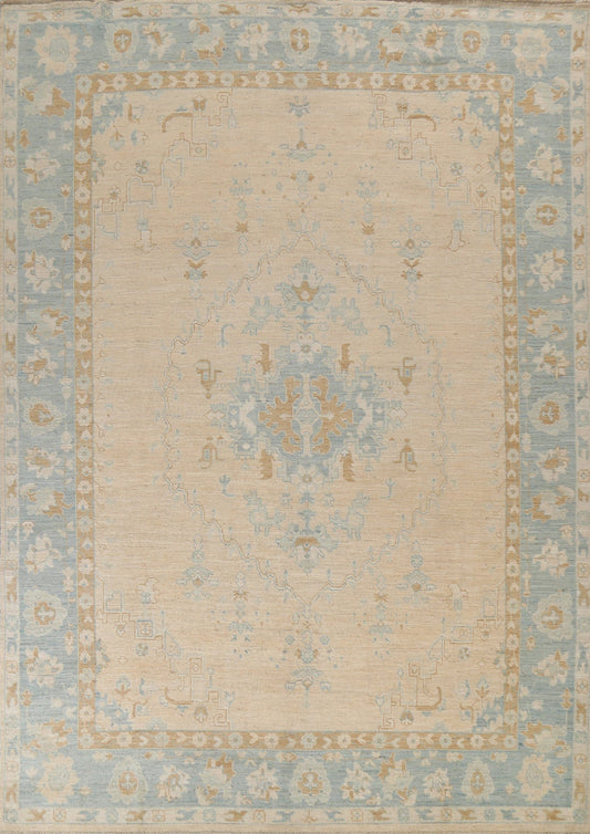 Vegetable Dye Oushak Turkish Area Rug 9x11