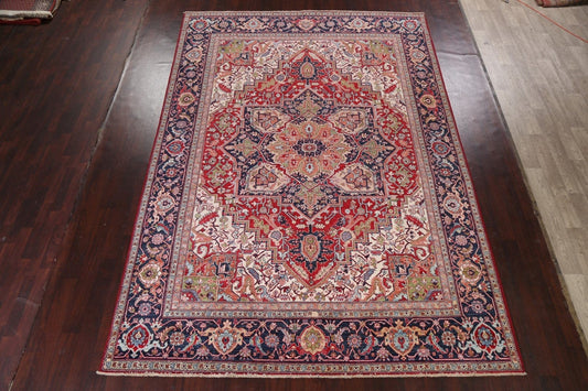 Vegetable Dye Red Heriz Wool Area Rug 9x13