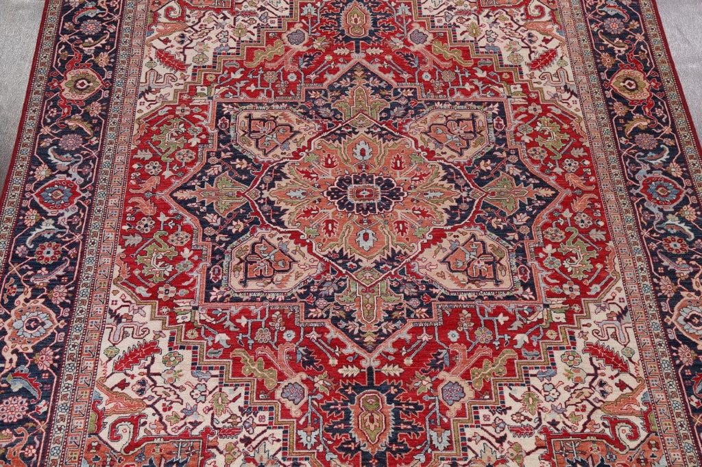 Vegetable Dye Red Heriz Wool Area Rug 9x13