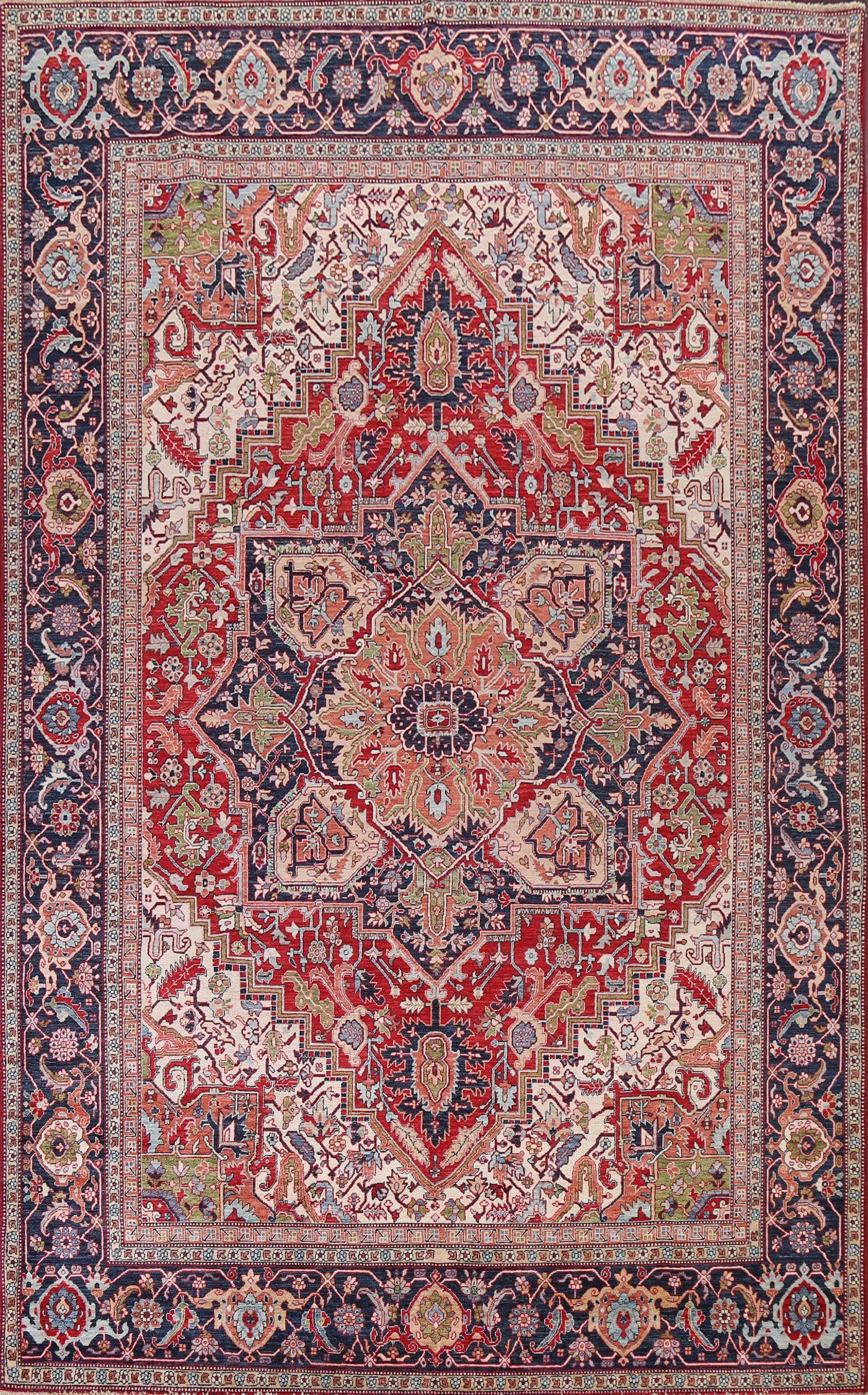 Vegetable Dye Red Heriz Wool Area Rug 9x13