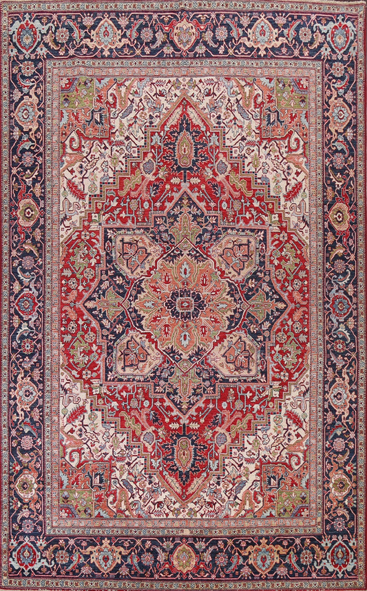 Vegetable Dye Red Heriz Wool Area Rug 9x13