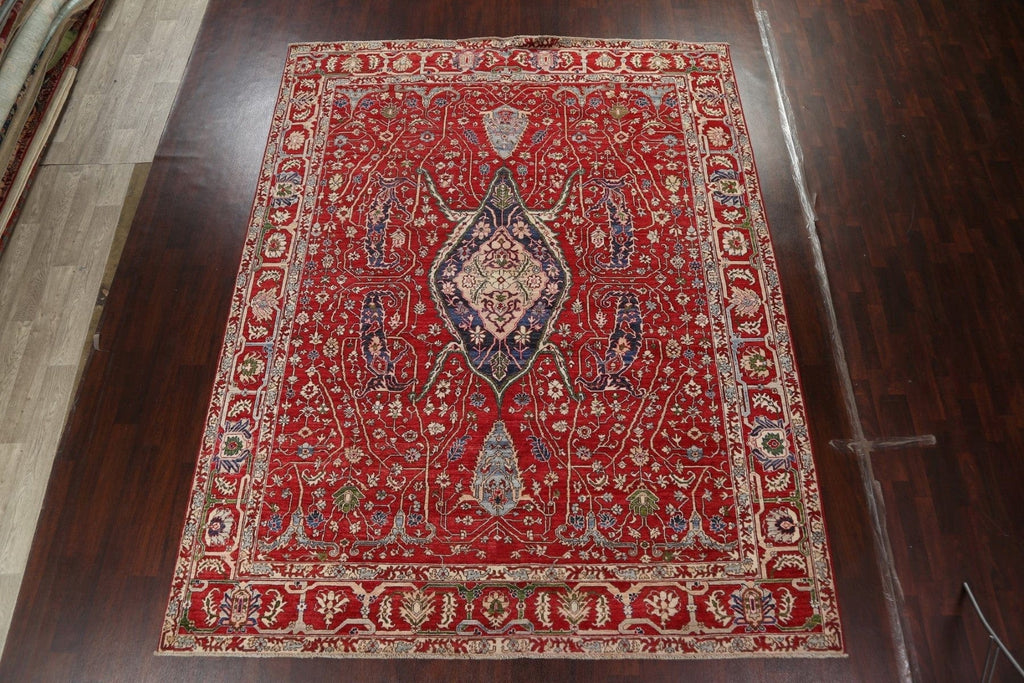 Vegetable Dye Red Heriz Wool Area Rug 9x12