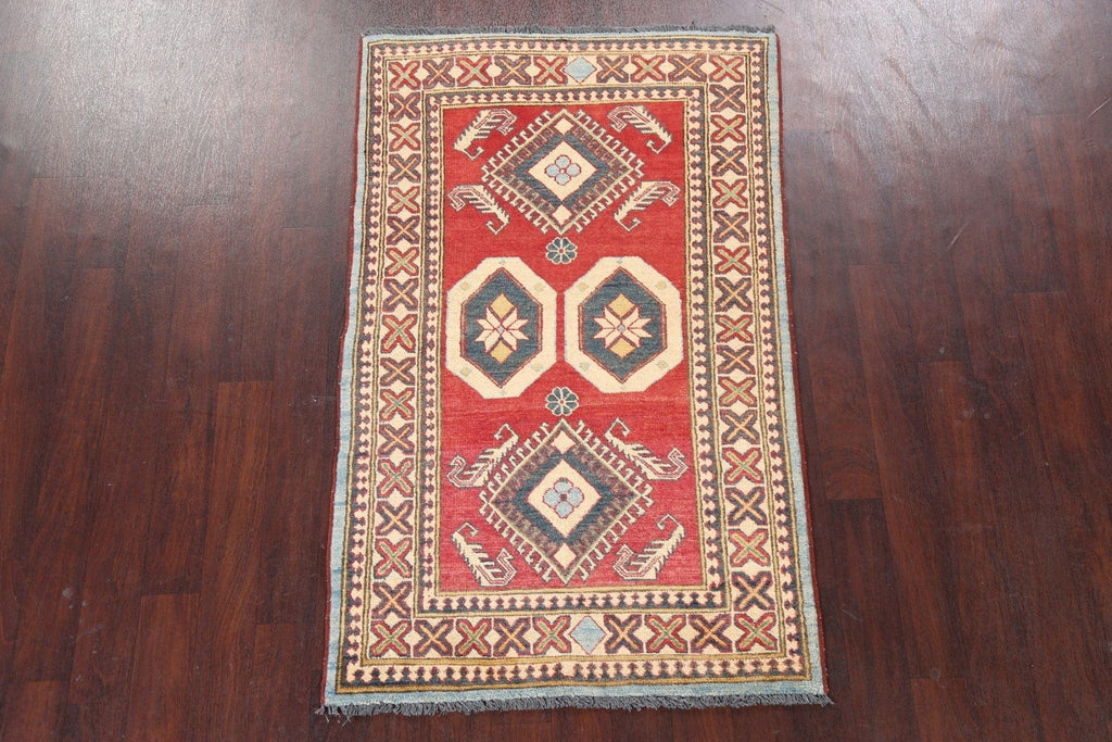 Red Kazak Wool Area Rug 4x6